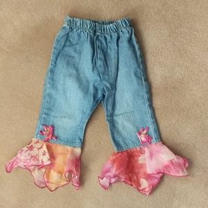 Cachcach boutique capri girls jeans w/floral flair